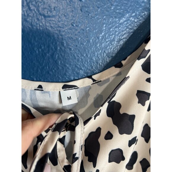 Womens Medium Animal Print Cold-Shoulder Dress - Picture 6 of 7